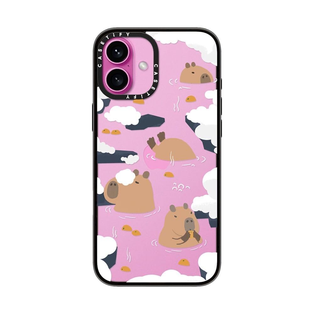 Casetify Compact Case For Iphone 16 Plus [Lightweight / 4 Ft. 2X Military Grade Drop Protection/Slim]   Floating Capybara   Clea