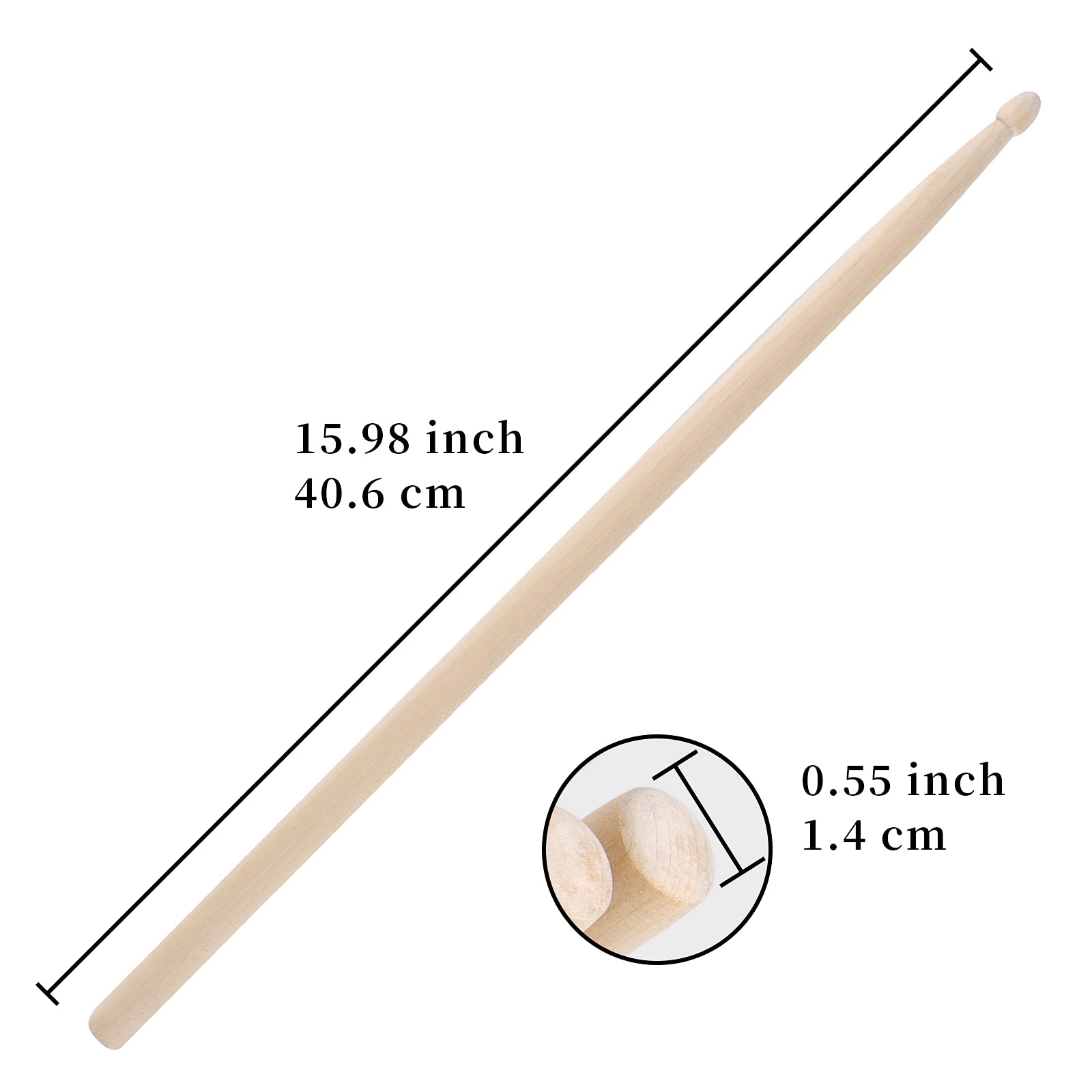 Oieton 2 Pairs Drum Sticks 5A Classic Maple Wood Drumsticks Wood Tip Drumstick For Adults Kids And Beginners