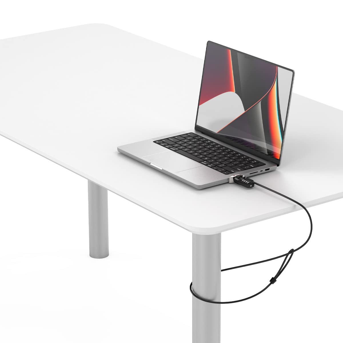 Compulocks Ledge Lock Adapter For Macbook Pro 14'' M1, M2 & M3 With Combination Cable Lock Silver