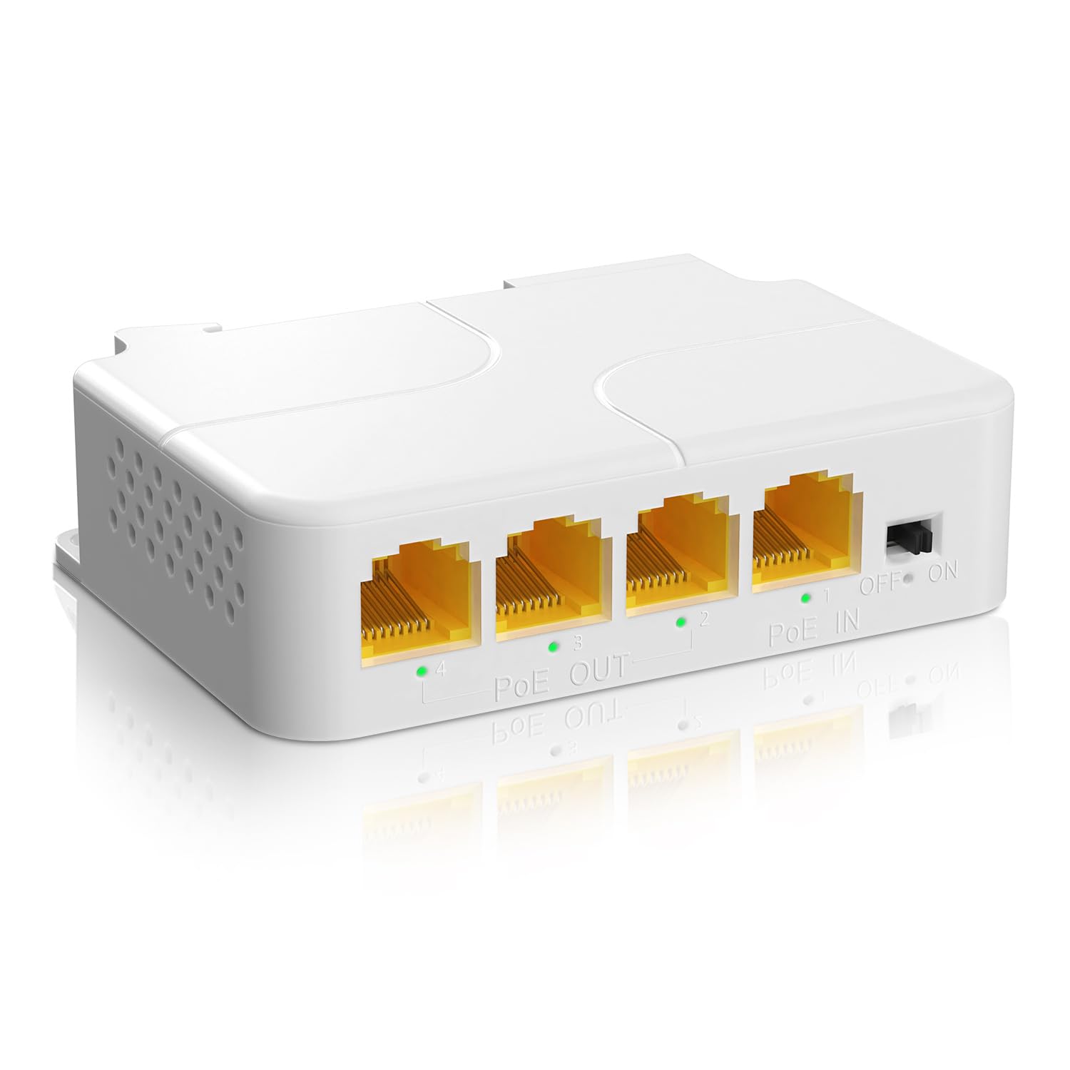 1 in 3 Out Gigabit PoE Extender, NICGIGA 3 Port PoE Repeater 100 Meters(328 ft),IEEE 802.3af/at Power Over Ethernet PoE Splitter
