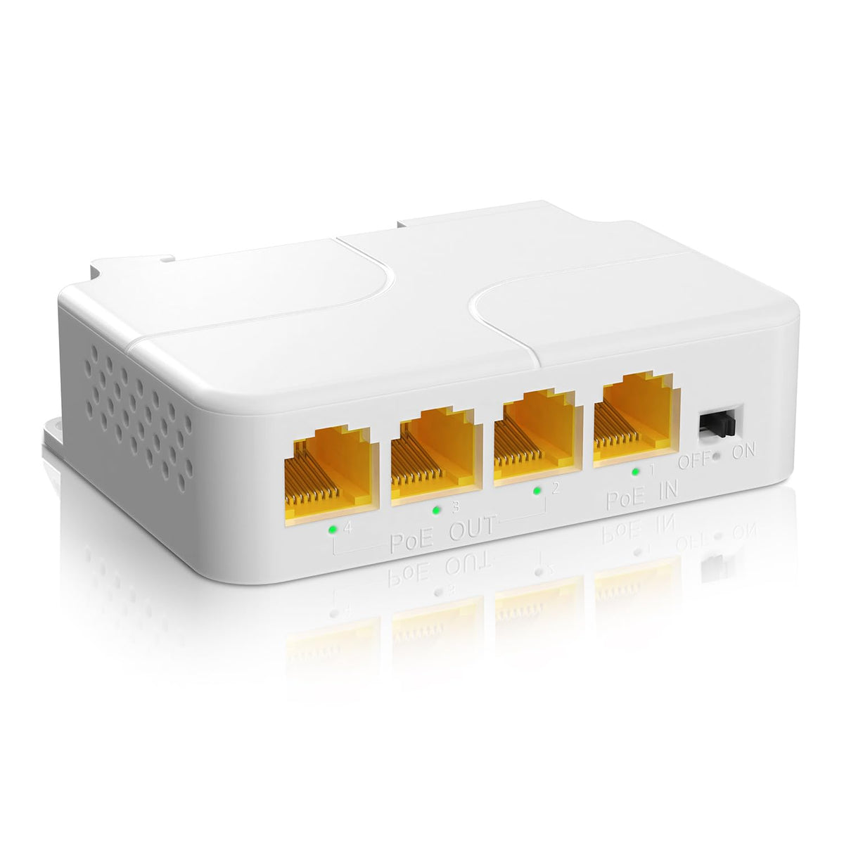 1 In 3 Out Gigabit Poe Extender, Nicgiga 3 Port Poe Repeater 100 Meters(328 Ft),Ieee 802.3Af/At Power Over Ethernet Poe Splitter