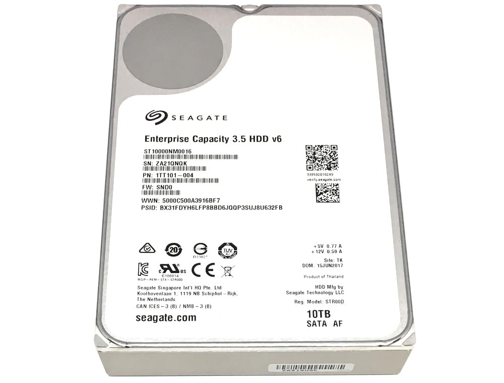 Seagate Enterprise Capacity | St10000Nm0016 | 10Tb 7200 Rpm Sata 6.0Gb/S 256Mb Cache Hyperscale 512E 3.5'' Hard Disk Drives