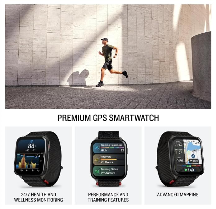 Wearable4U Garmin Venu X1 Thin And Lightweight Gps Smartwatch, Amoled Display, Black With Slate Titanium Comfort Fit Nylon Band