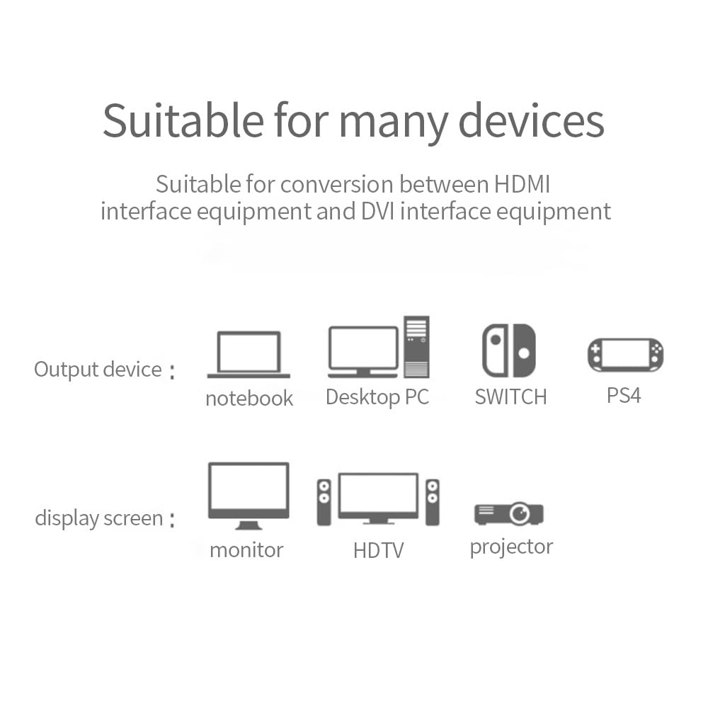 Mmobiel Hdmi To Dvi Cable Adapter   Bi Directional   Male Dvi D Dual Link To Female Hdmi   Cable Converter Supports Monitor, Pc,