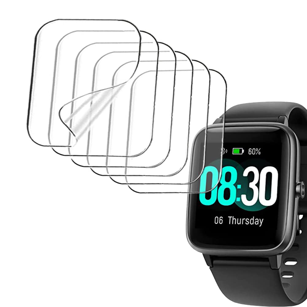 Smaate Soft Screen Protector For Fc1 Fc5, Compatible With Grv Fc1 1.38Inch, Fc5 1.3Inch Smartwatch, 6 Pack, Bubble Self Healing,