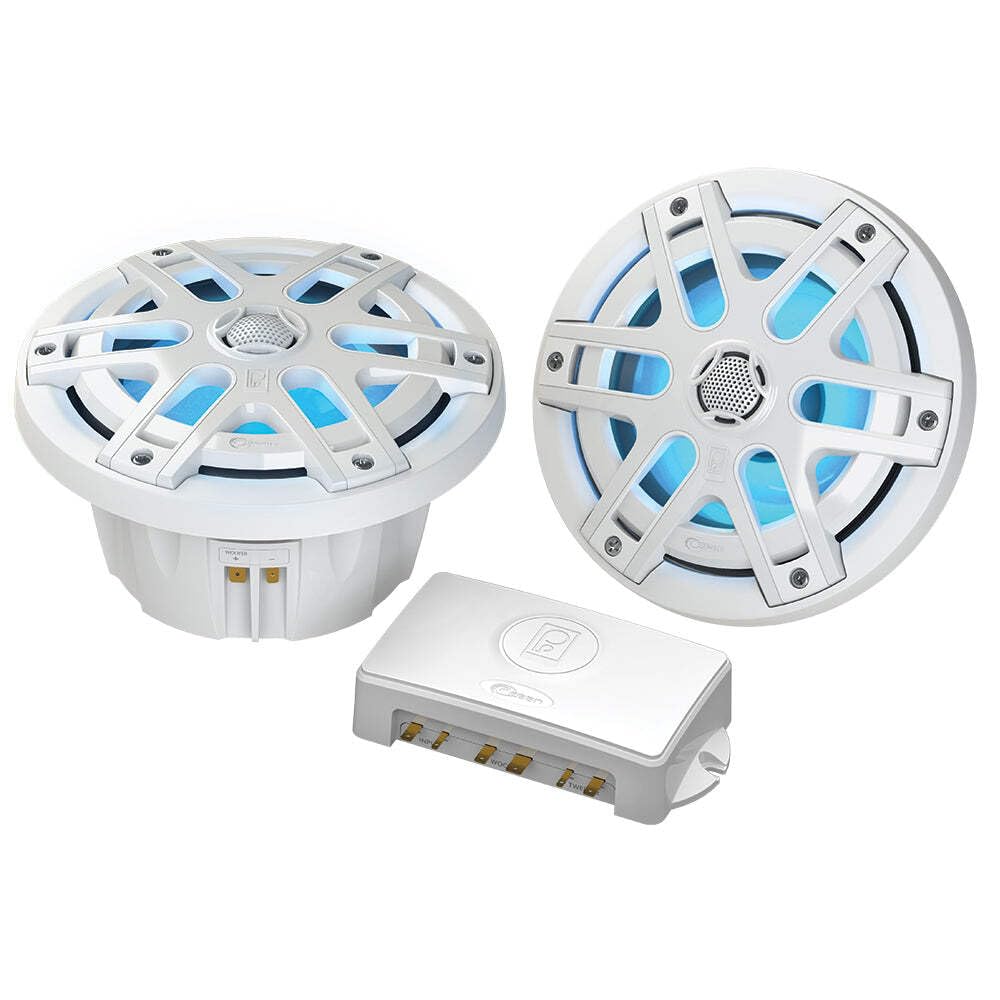 Poly Planar Ma Oc6 6.5'' Round Waterproof Blue Led Lit Speaker   White,