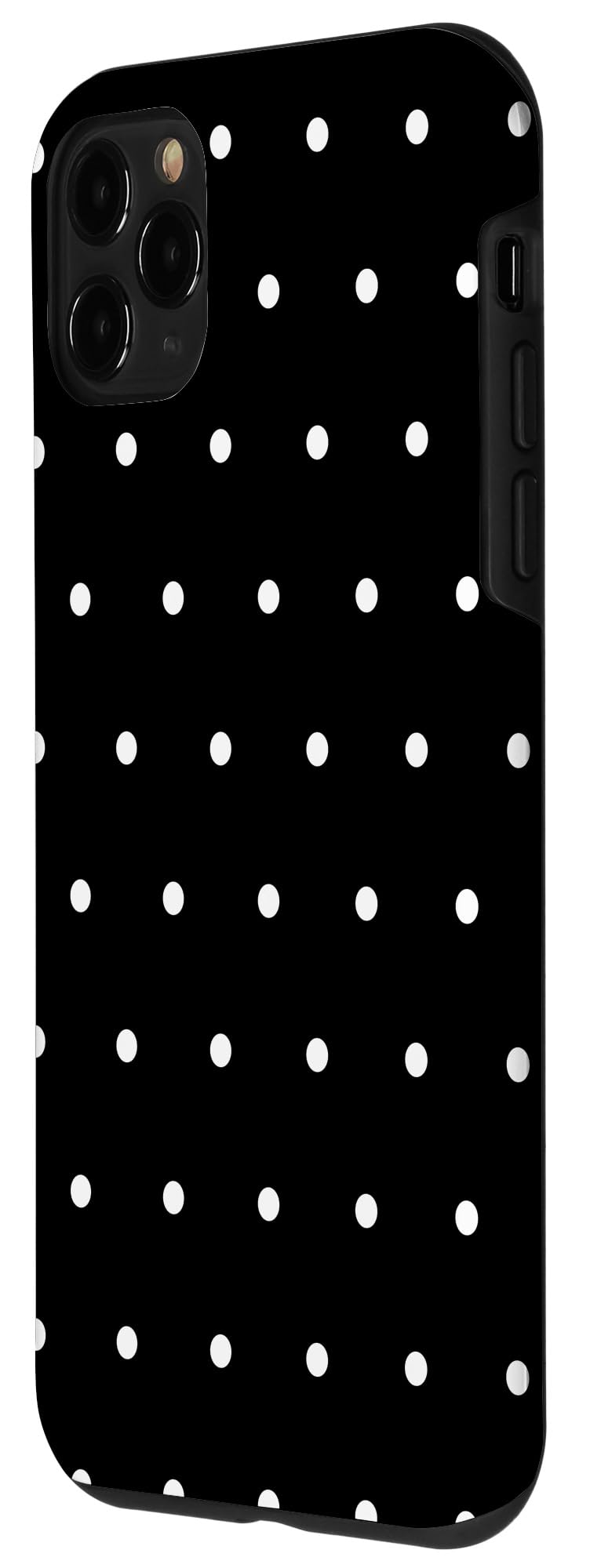 Black and White Polka Dots iPhone 11 Pro Shockproof Phone Case Black Polycarbonate