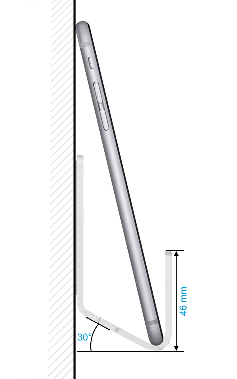 Txesign Adhesive Wall Phone Holder Mount For Smartphones Iphone External Battery Wall Holder Mount (White)