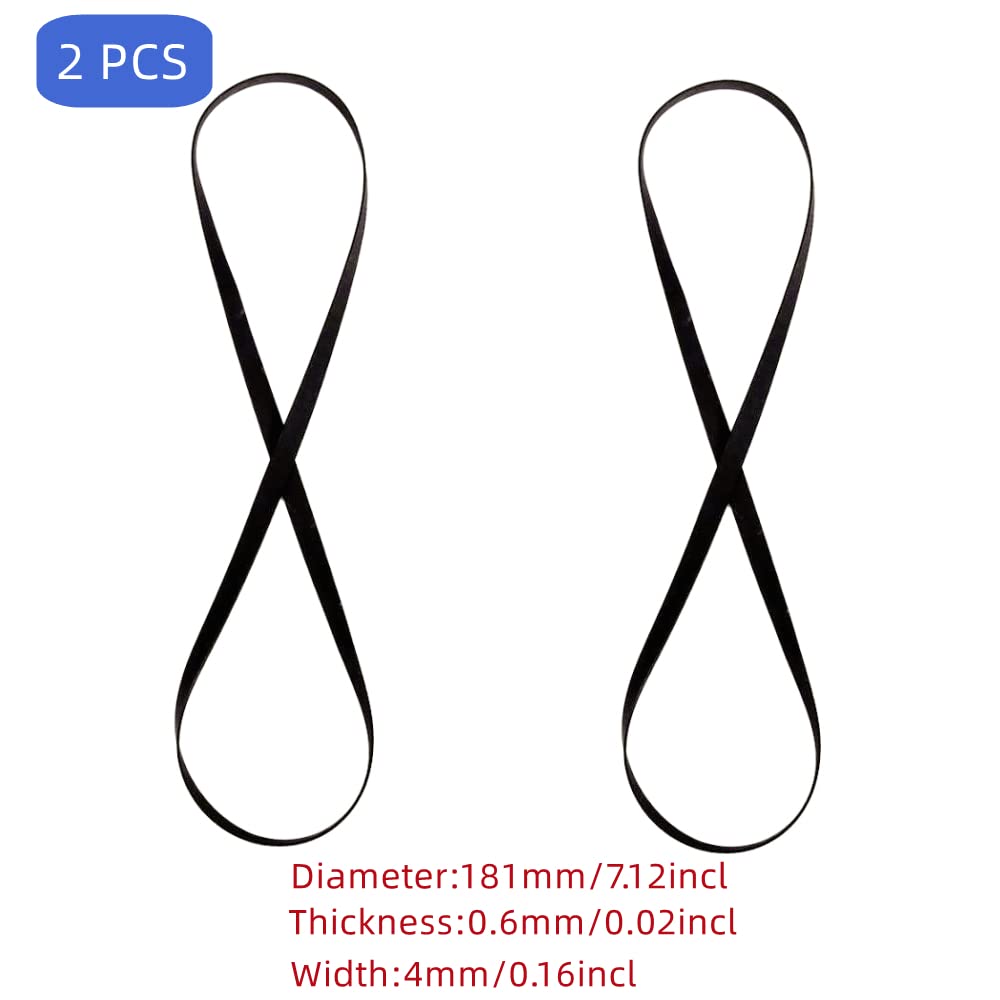 Sam&Johnny New Turntable Belt 181 * 4 * 0.6Mm/Folded Length 284Mm Rubber Belts Replacement For Gramophone Turntable Player Recor