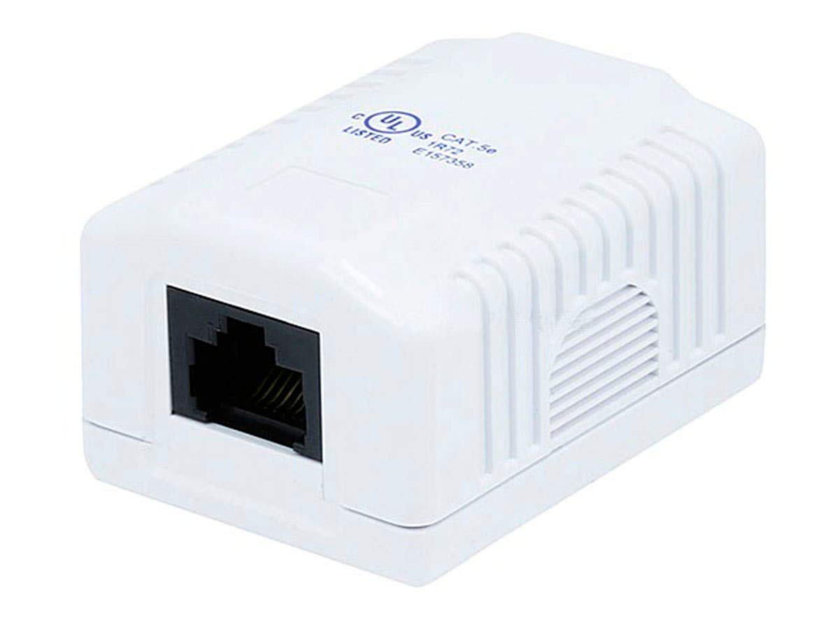 Monoprice Surface Mount Box Cat5E Single (107090), White