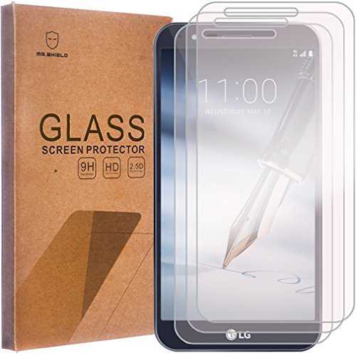 Mr.Shield [3 Pack] Designed For Lg Stylo 3 Plus [Tempered Glass] Screen Protector With Lifetime Replacement