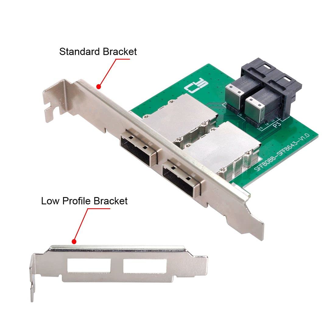 Chenyang Mini Sas 2 Sff 8088 To 2 Sff 8643 Hd Data Server Converter Adapter With Bracket
