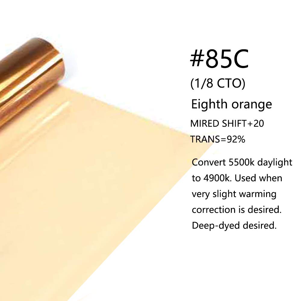 Orange Color Correction Gel Filter Sheet 16X20 Inches 4 Pieces 1/8 Cto Photography Lighting Gels For Photo Studio Flashlight Led
