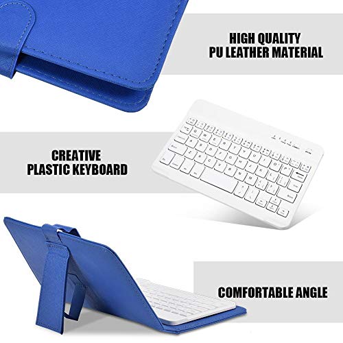Sanpyl Bluetooth Keyboard For Phone, Mini Portable Bluetooth Keyboard With Flip Protective Cover Foldable Keyboard Case, Suitable For 4.5' 6.8' Smartphone Mobile Phone(Blue)