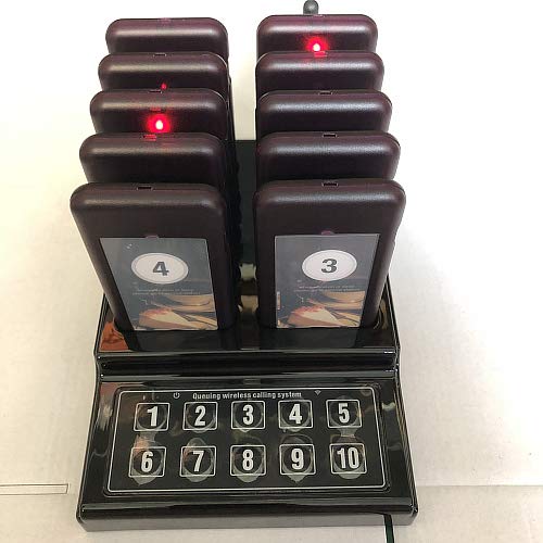 Shihui 10 Pager Buzzers 1 Keypad Queue Number Call Wireless Calling System Queue Call Restaurant Paging System For Restaurant Ch