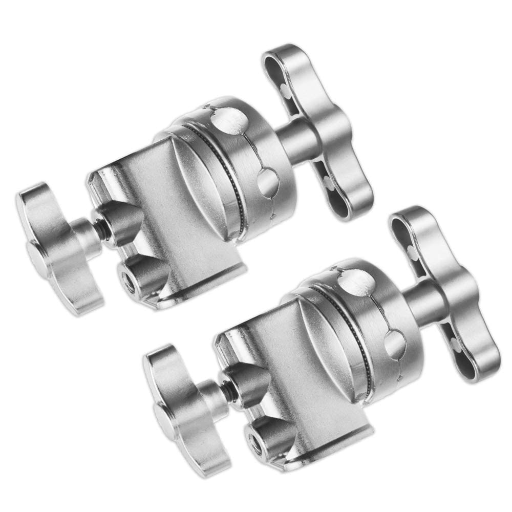 Selens 2 Piece Swivel 2.5' Light Stand Adapter, Versatile Heavy Duty Head Clamp Mount Accessory With 4, 8, 11, 16Mm Mounts For Extending Boom Arm Or Other Photographic Devices