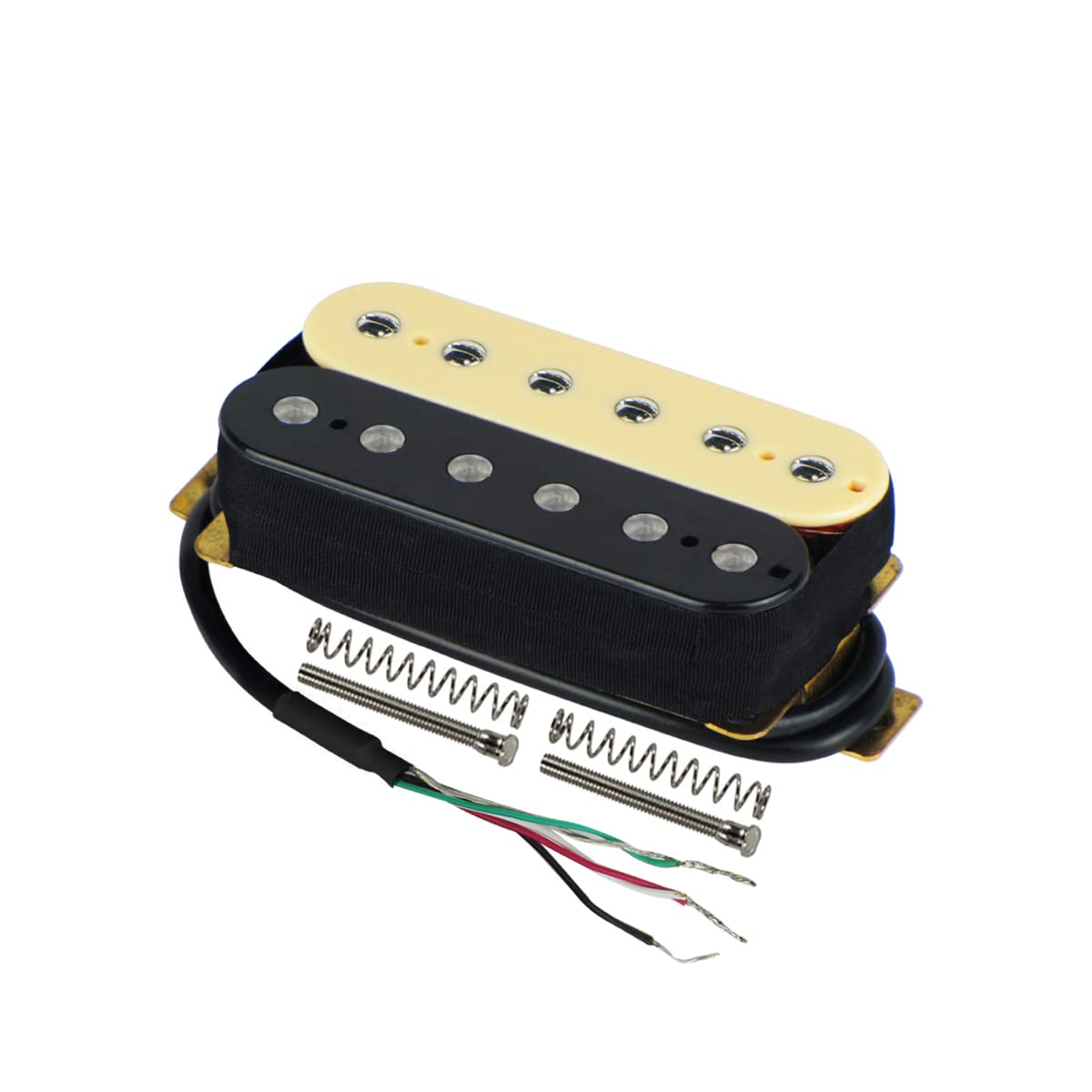 Fleor Electric Guitar Pickup Double Coil Humbucker Pickups 52Mm Ceramic Bridge Pickup   (Black + Cream)