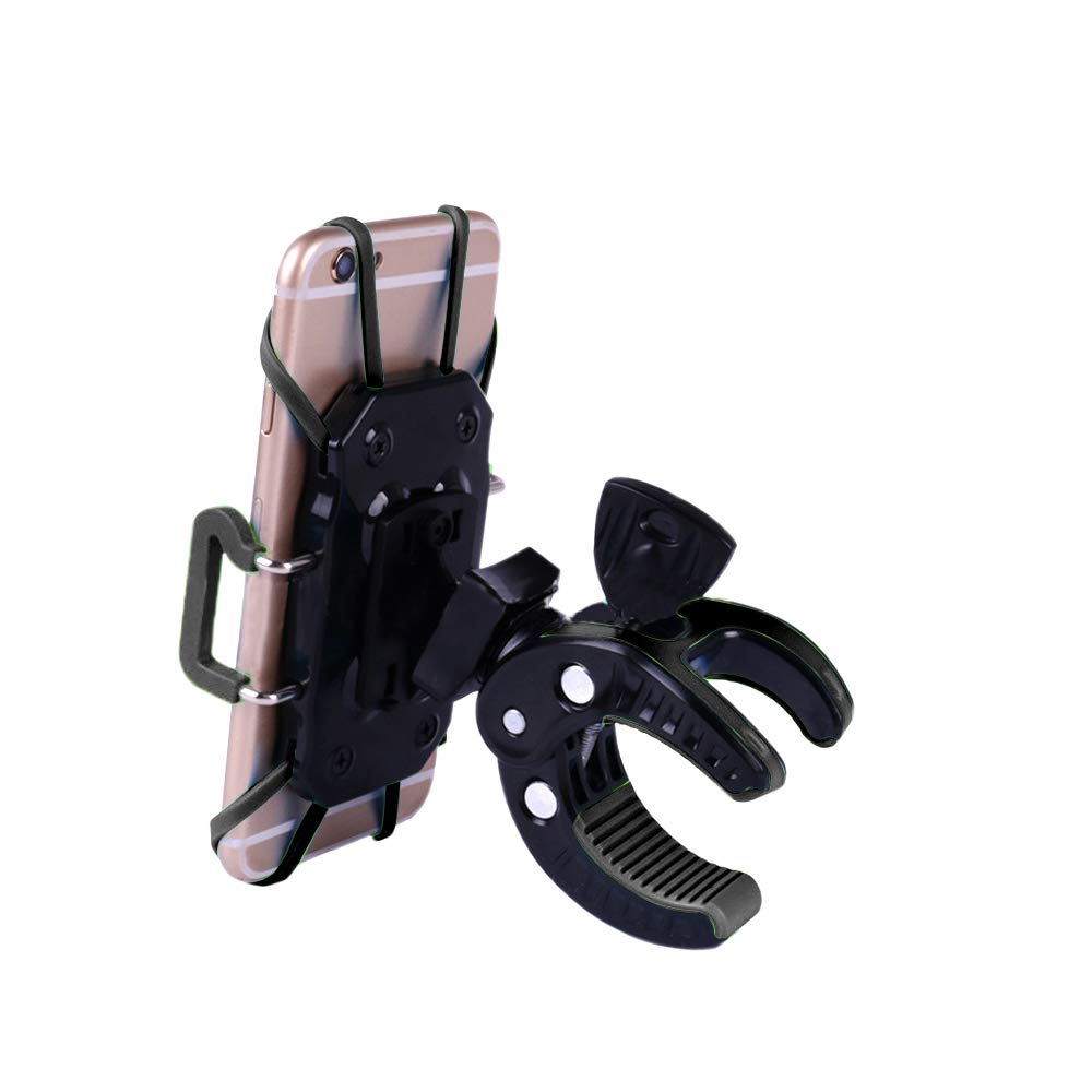 Ihens5 Bike Mount, Bike Phone Mount Motorcycle Baby Carriage Bicycle Mic Stand Cell Phone Holder Cradle With Rubber Strap 360 De