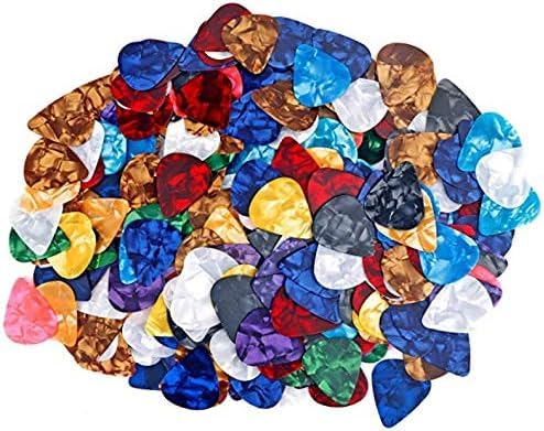 Fox Micro 15 Pcs Guitar Picks In Gradient Color, 3 Different Thickness Celluloid Guitar Picks, Metal Guitar Picks For Ukulele, E