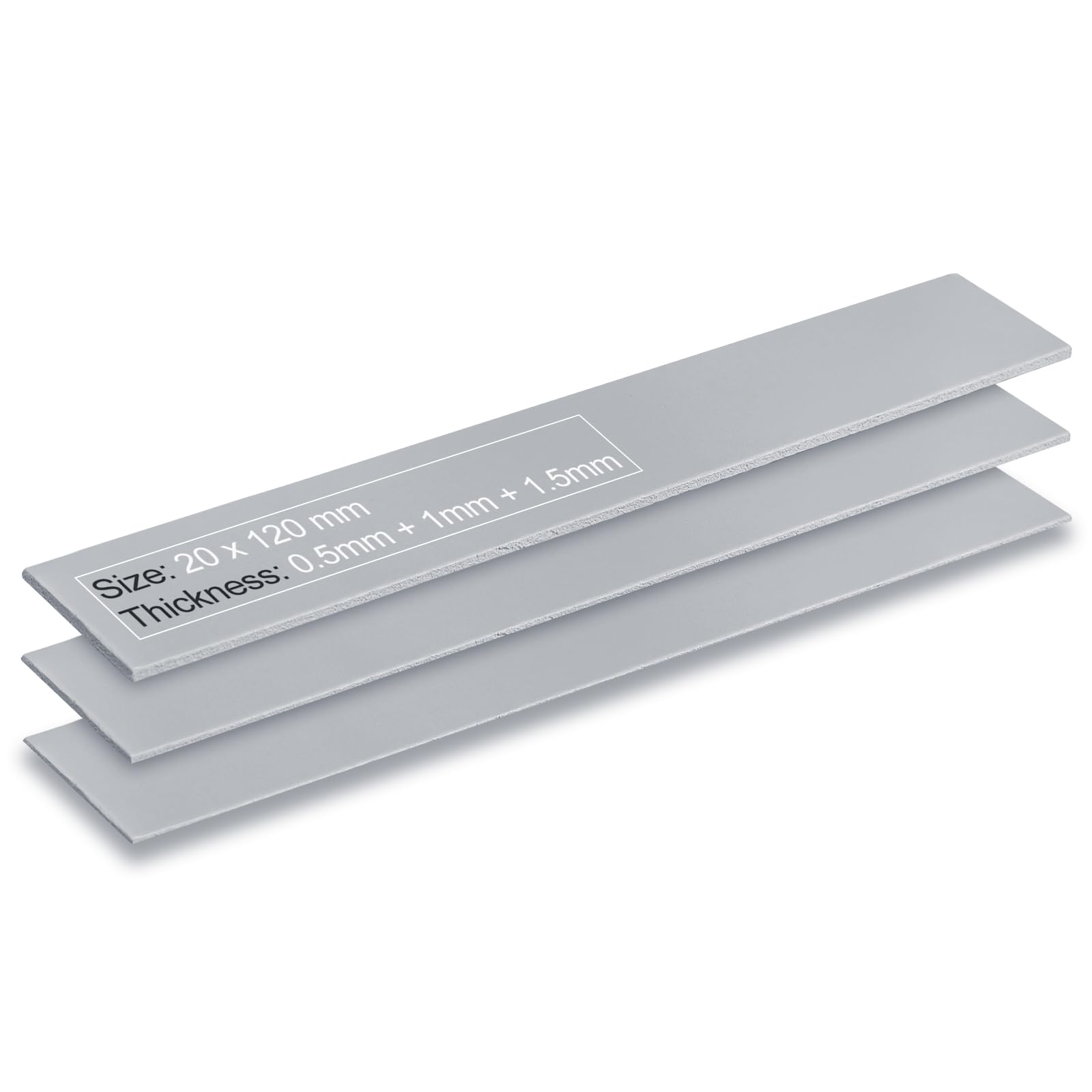 M.2 3 Pack 13W/M.K Thermal Pads, 70 X 20Mm 0.5Mm 1Mm 1.5Mm Highly Efficient Thermal Conductivity Silicone Cooling Pads For Lapto