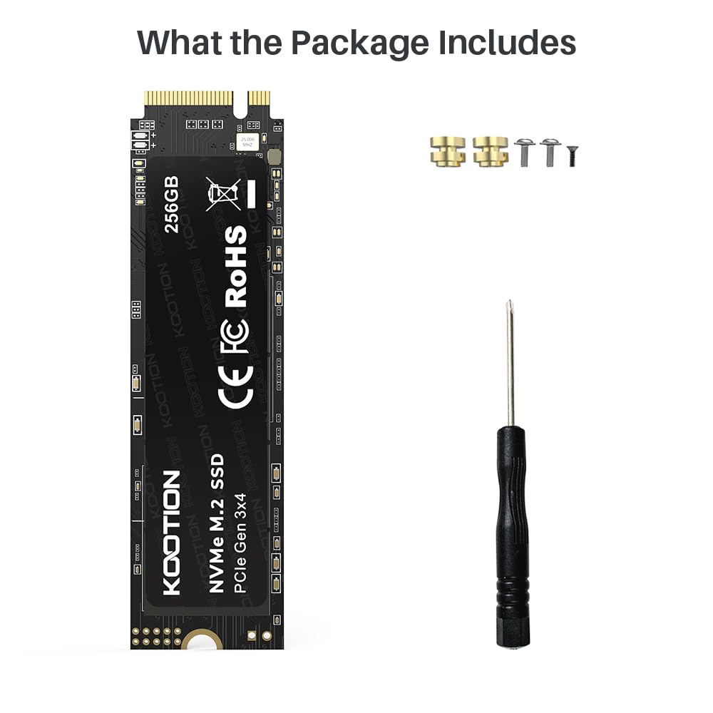 Kootion 256Gb Nvme M.2 Pcie 2280 Ssd | Gen3X4 Internal Solid State Drive Hard Drive Up To 2500Mb/S | Compatible With Laptop & Pc