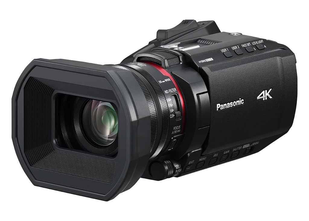 Panasonic X1200 4K Camcorder, Wide Angle Telephoto Lens with 24X Zoom, Hybrid O.I.S.,Lightweight Heat Dispersing Design, Eco Pac