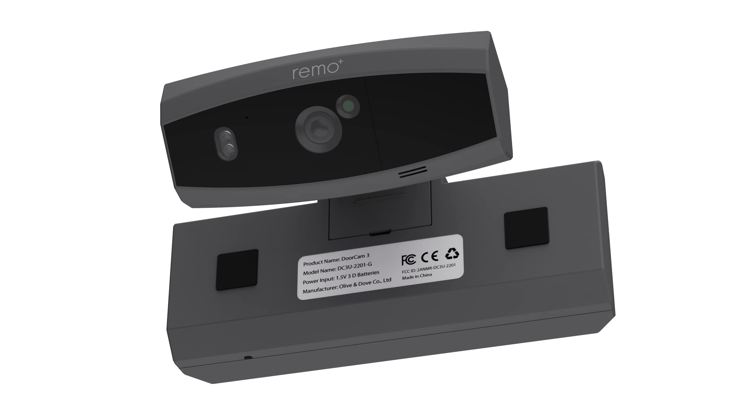 Remo+ Doorcam 3 Over The Door Wireless Security Camera System With No Subscription 3 Day Rolling Video Storage, 1080P Hd Video,