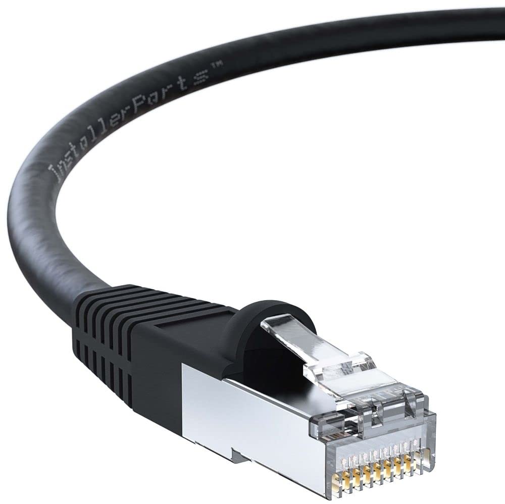 Installerparts Ethernet Cable Cat5E Cable Shielded (Ftp) Booted 50 Ft   Black   Professional Series   1Gigabit/Sec Network/Inter