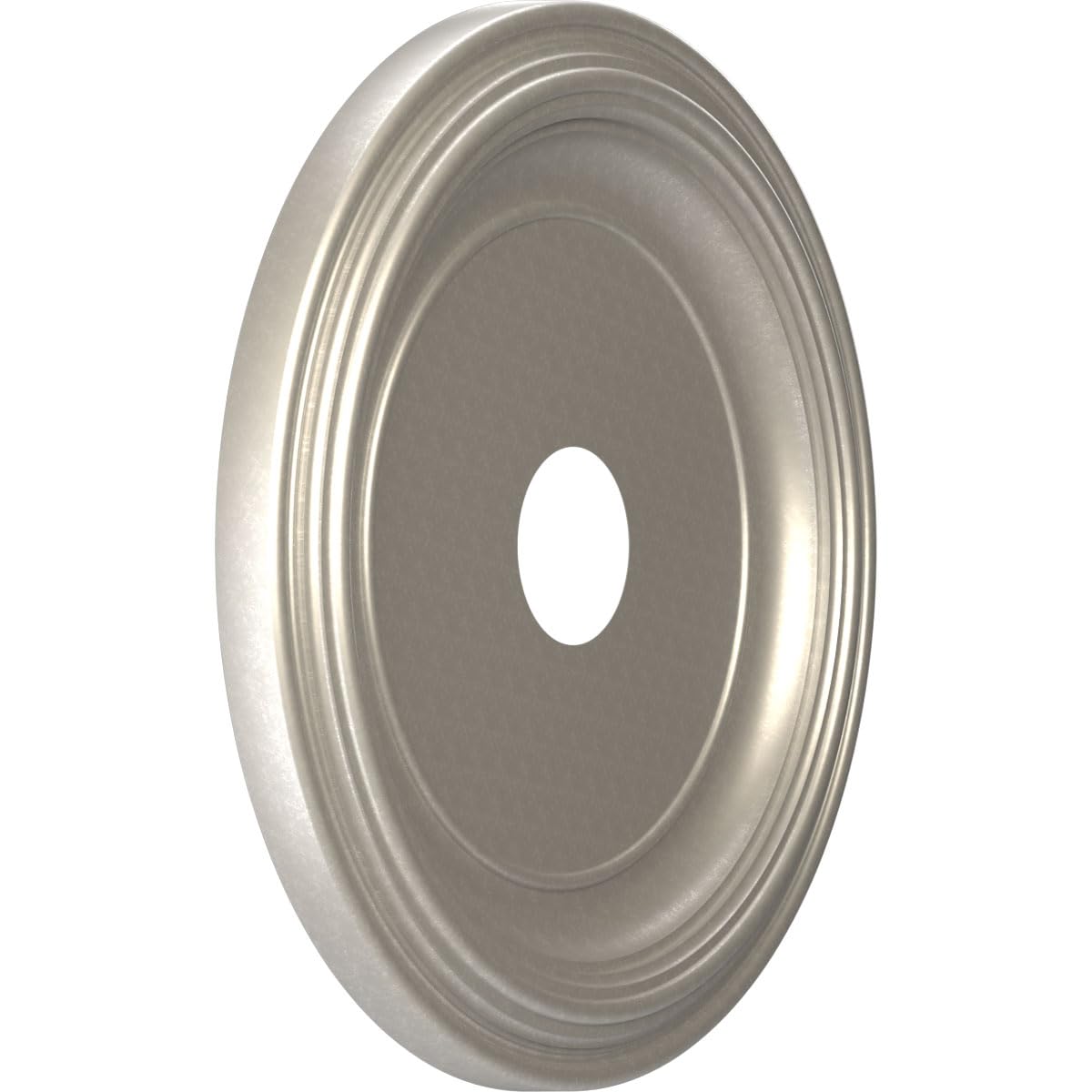 19Od X 3 1/2Id X 1 1/2P Traditional Thermoformed Pvc Ceiling Medallion (Fits Canopies Up To 11 1/2), Bright Coat Aluminum