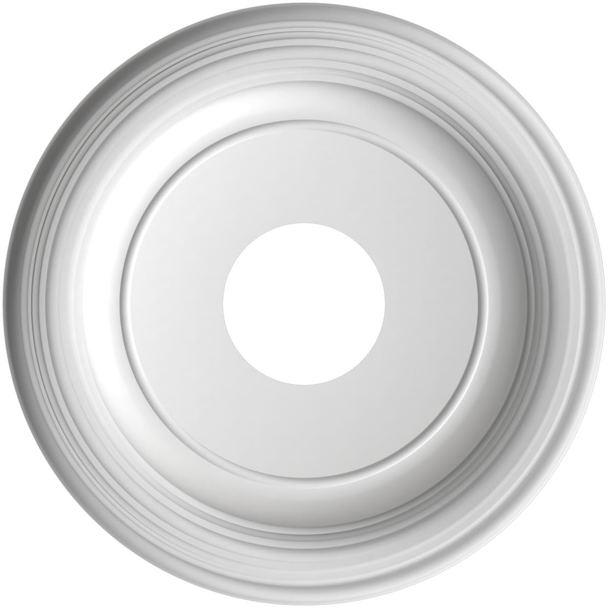 Ekena Millwork 13Od X 3 1/2Id X 1 1/4P Traditional Thermoformed Pvc Ceiling Medallion (Fits Canopies Up To 7 1/2), Metallic Blac