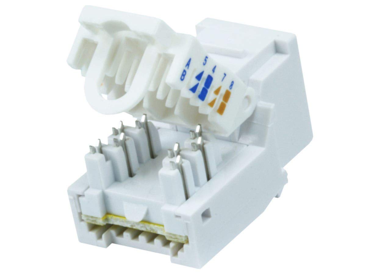 Monoprice Cat6 Rj45 Toolless Keystone Jack   For 22 24Awg Solid Wire, For Use With Wall Plate Or Ethernet Panel, White