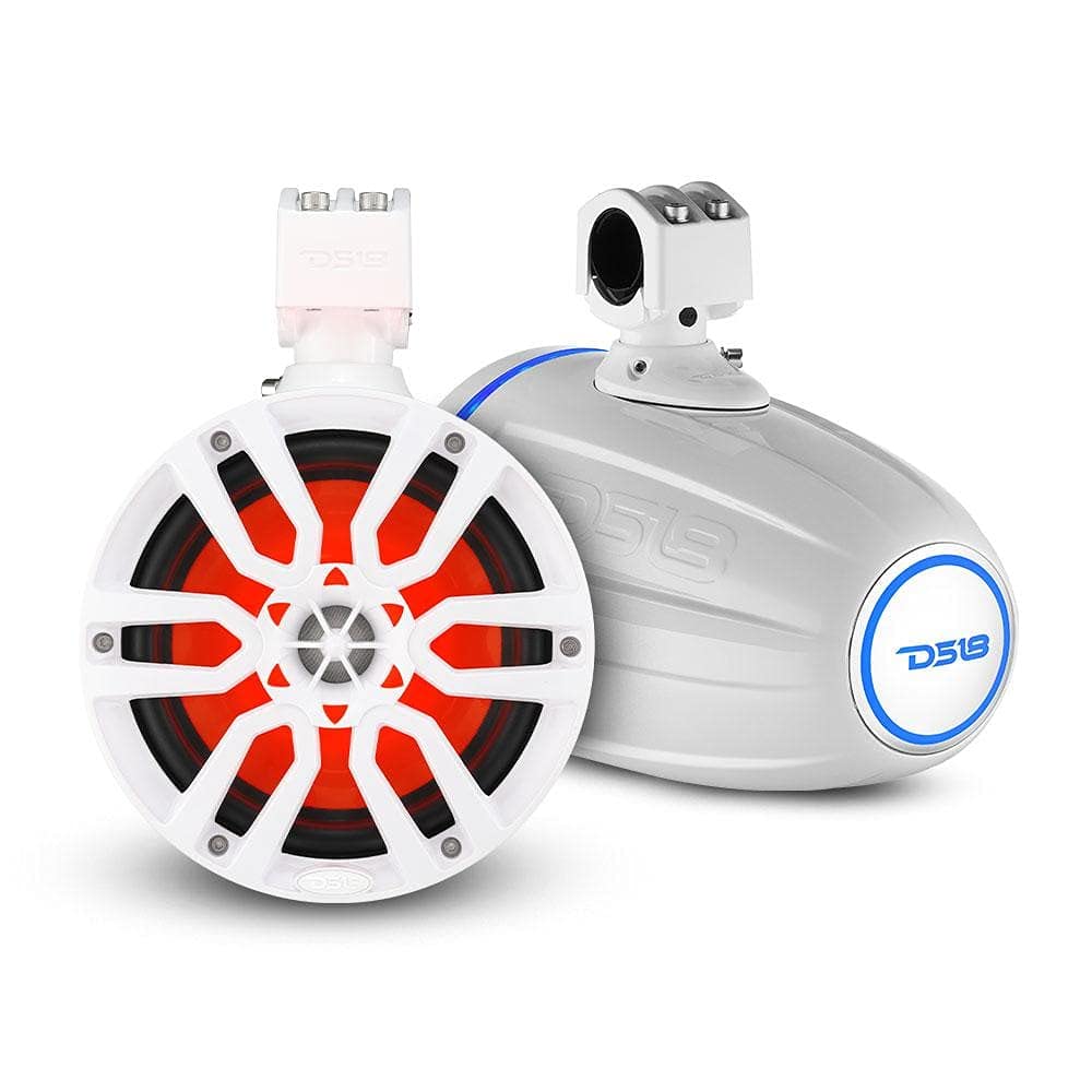 Ds18 Nxl X8Tp/Wh Hydro 8'' Marine Water Resistant Wakeboard Towers Speakers With Integrated Rgb Led Lights   375 W Max 125 W Rms