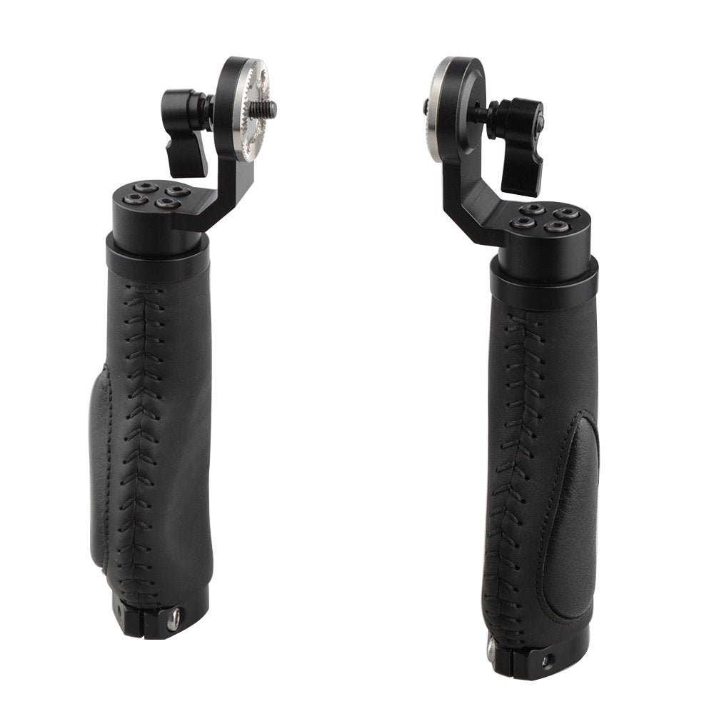 CAMVATE Aluminum Rosette Leather Handle Grip for Rosette Standard Accessory One Pair(Black,M6 Thread,31.8 mm) - 1446