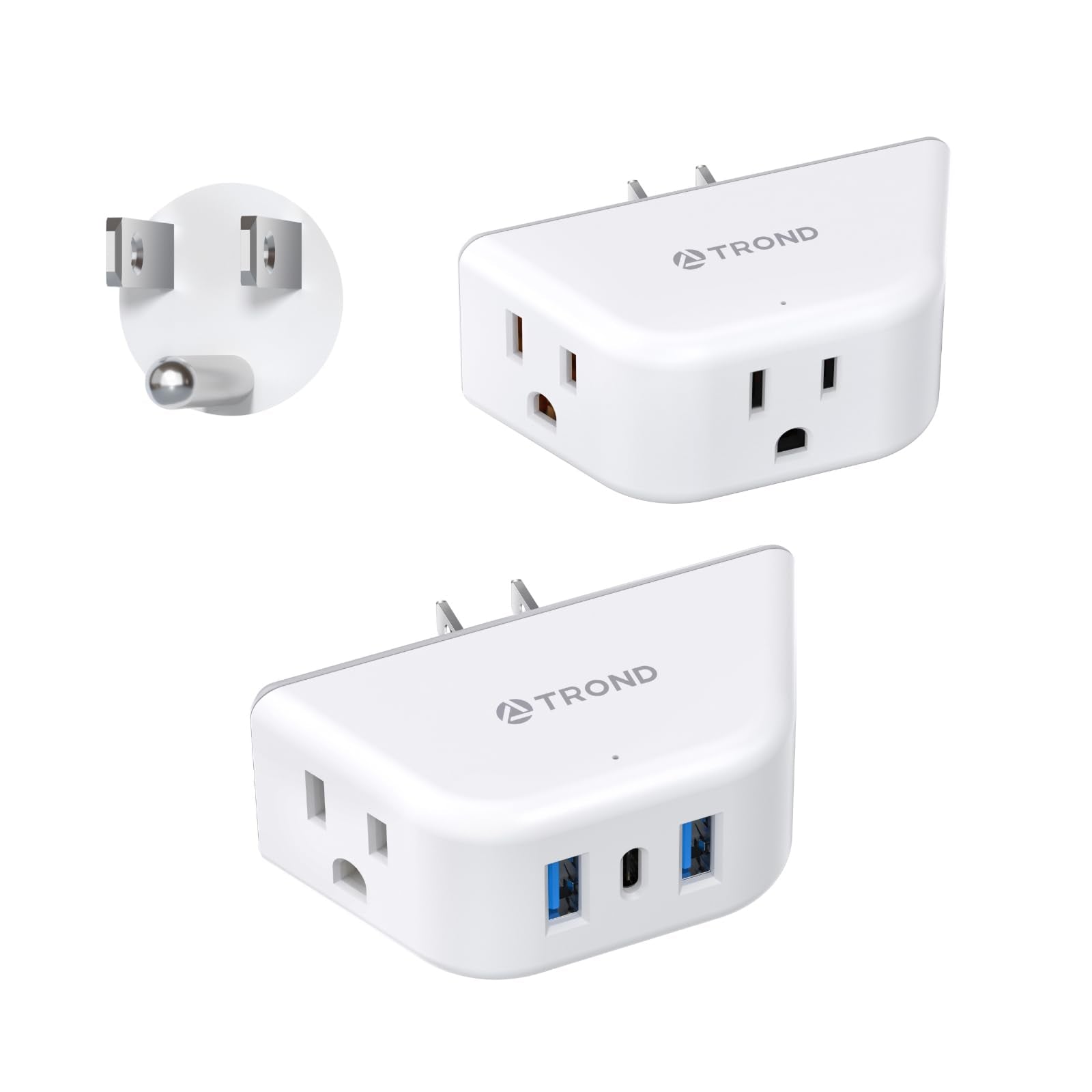 Trond Multi Plug Outlet Extender With Usb   2 Pack Multiple Outlet Splitter, 3 Way Outlet Wall Adapter, Cruise Essentials, Small Plug Expander For Cruise Ship Travel Home Office Dorm Room
