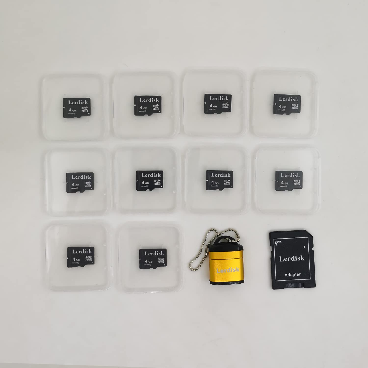 Lerdisk Factory Wholesale Micro Sd Card 4Gb Pack Of 10 In Bulk Micro Sdhc With Sd Adapter Produced By Authorized Licencee(4Gb)