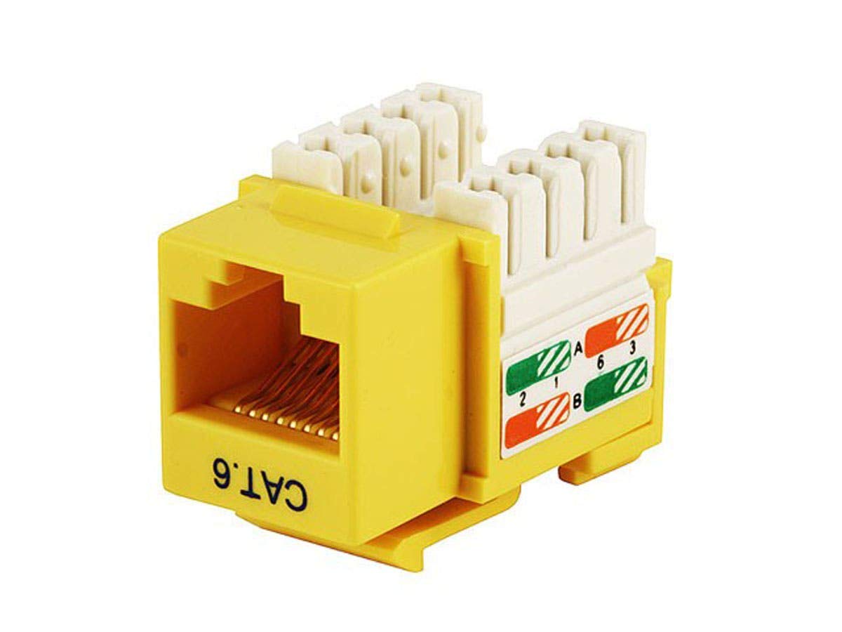 Monoprice Cat6 Punch Down Keystone Jack-Yellow