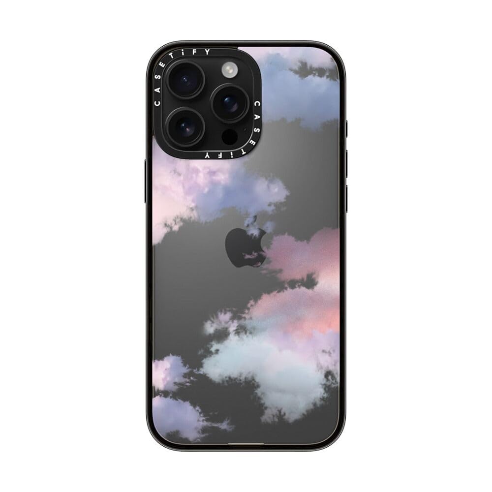 Casetify Compact Case For Iphone 16 Pro Max [Lightweight / 4 Ft. 2X Military Grade Drop Protection/Slim]   Clouds   Clear Black