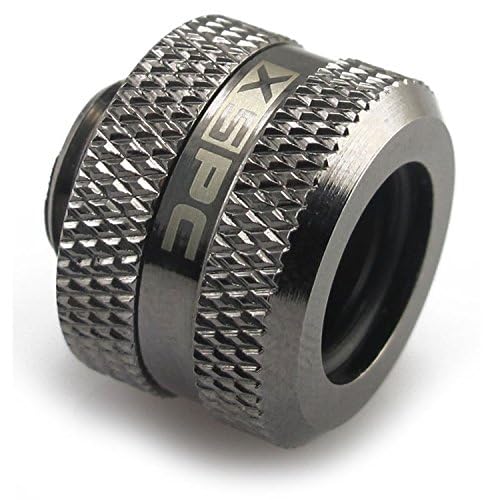 Xspc G1/4'' To 10Mm Id, 14Mm Od Petg Triple Seal Fitting, Black Chrome, 4 Pack