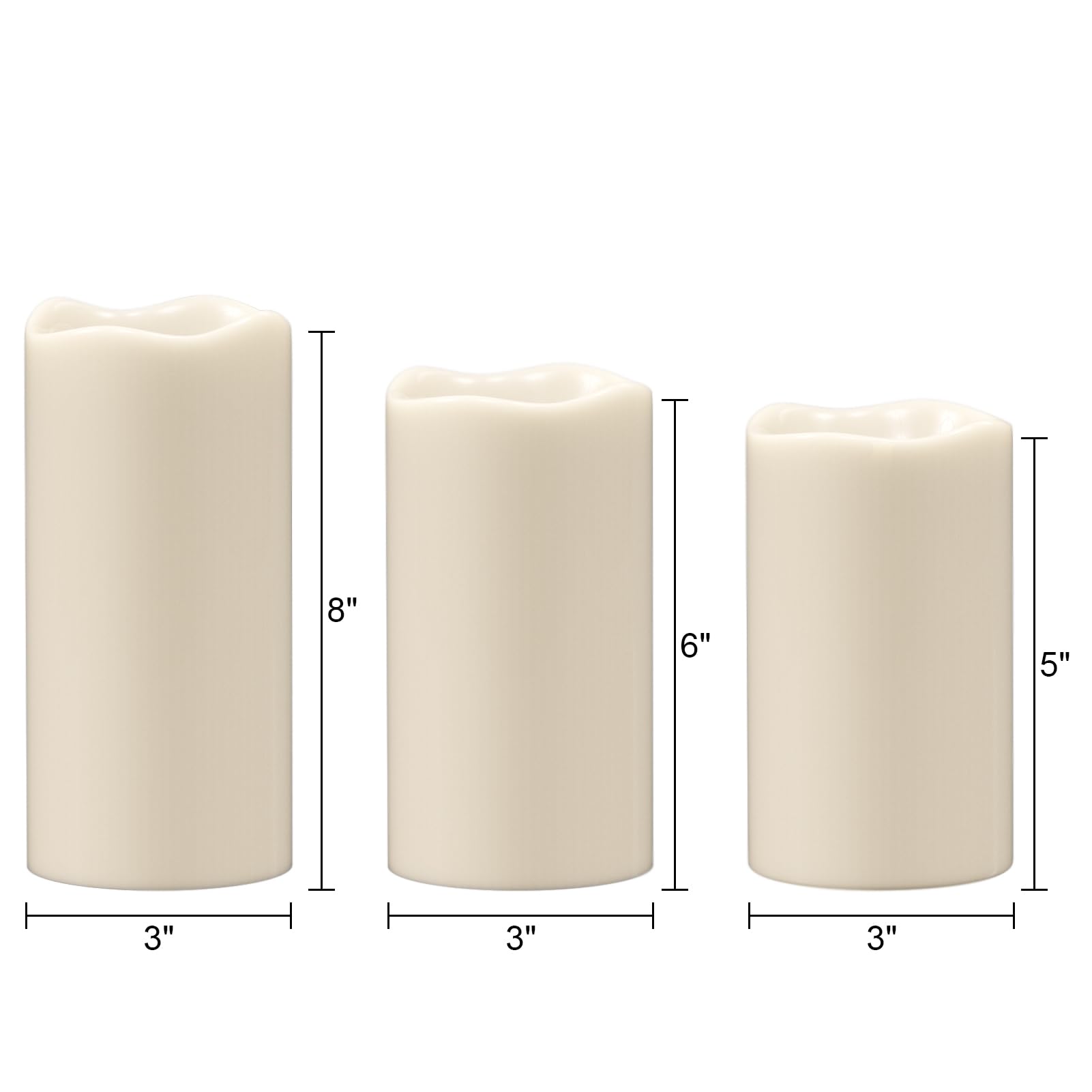 Wondise Solar Candles Outdoor Waterproof Ip65 Rechargeable Solar Candles, Dusk To Dawn, Outdoor Pillar Candle For Camping Patio