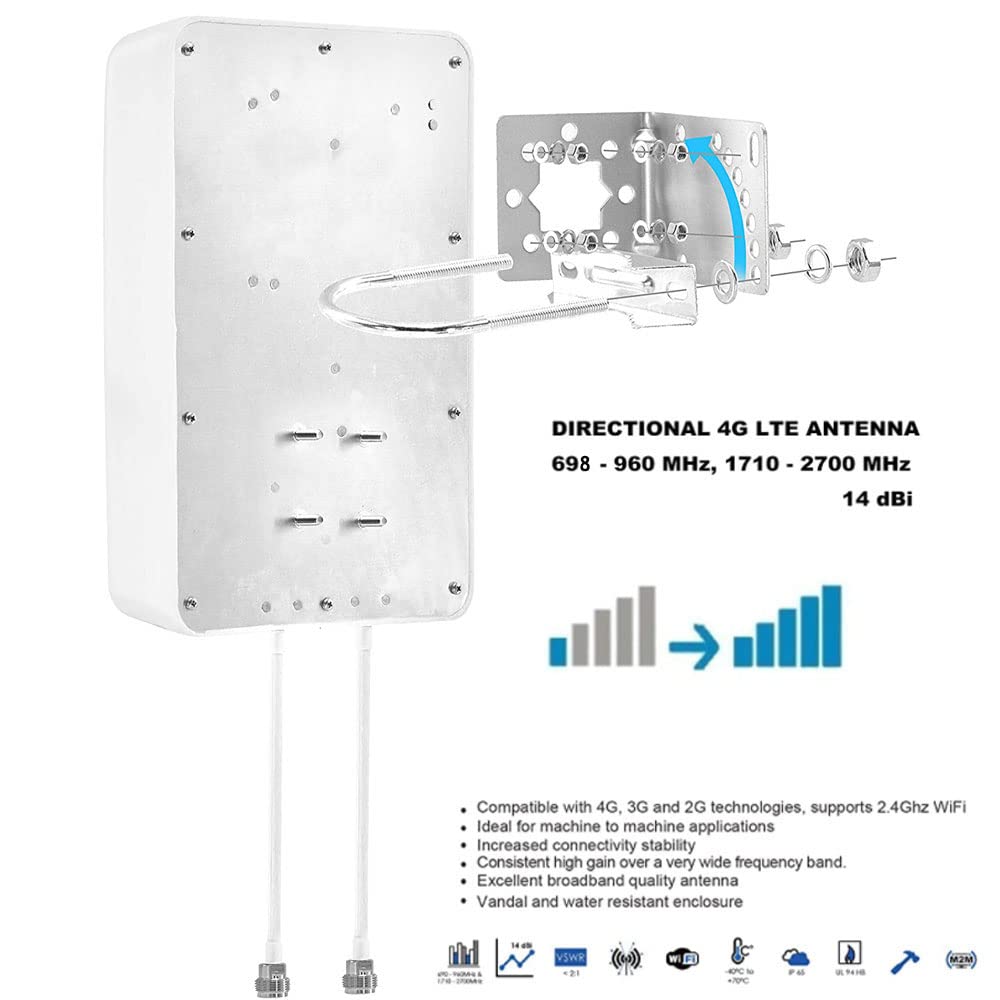 5G/ 4G/ Lte/ 2X2 Mimo Antennas Outdoor Directional Panel Antenna For Routers With Detachable Antenna, Support Verizon At&T Sprin