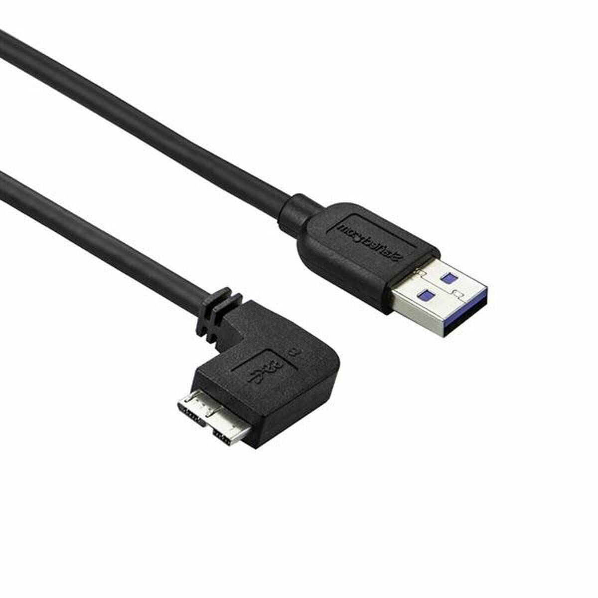 Startech.Com 2M 6 Ft Slim Micro Usb 3.0 Cable M/M   Left Angle Micro Usb   Usb 3.0 A To Micro B   Angled Micro Usb   Usb 3.1 Gen