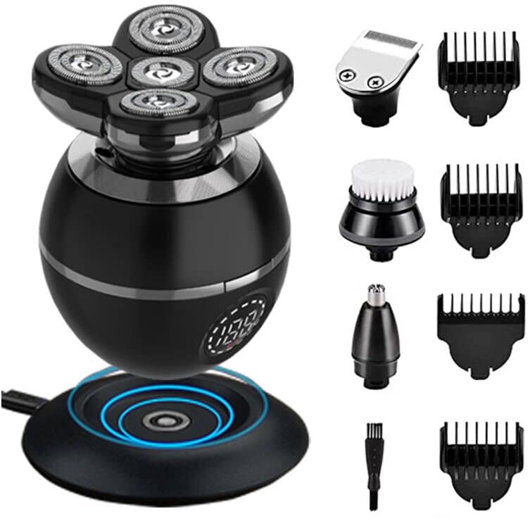 Upgrade Head Shaver For Men,5 In 1 Mens Electric Shaver Bald Head Shaver,Led Display,Multifunctional Cordless Ipx7 Waterproof Ro