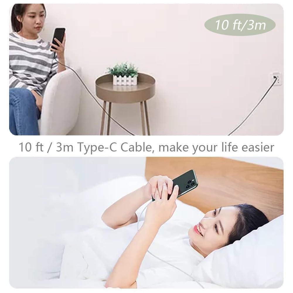 10Ft Usb C Cable   Usb C Charger Cable   Usb Type C Cable   For Ipad Pro 12.9/11 2018 Galaxy Ultra S20+S10 S9 S8 Note 10 8 Tab S