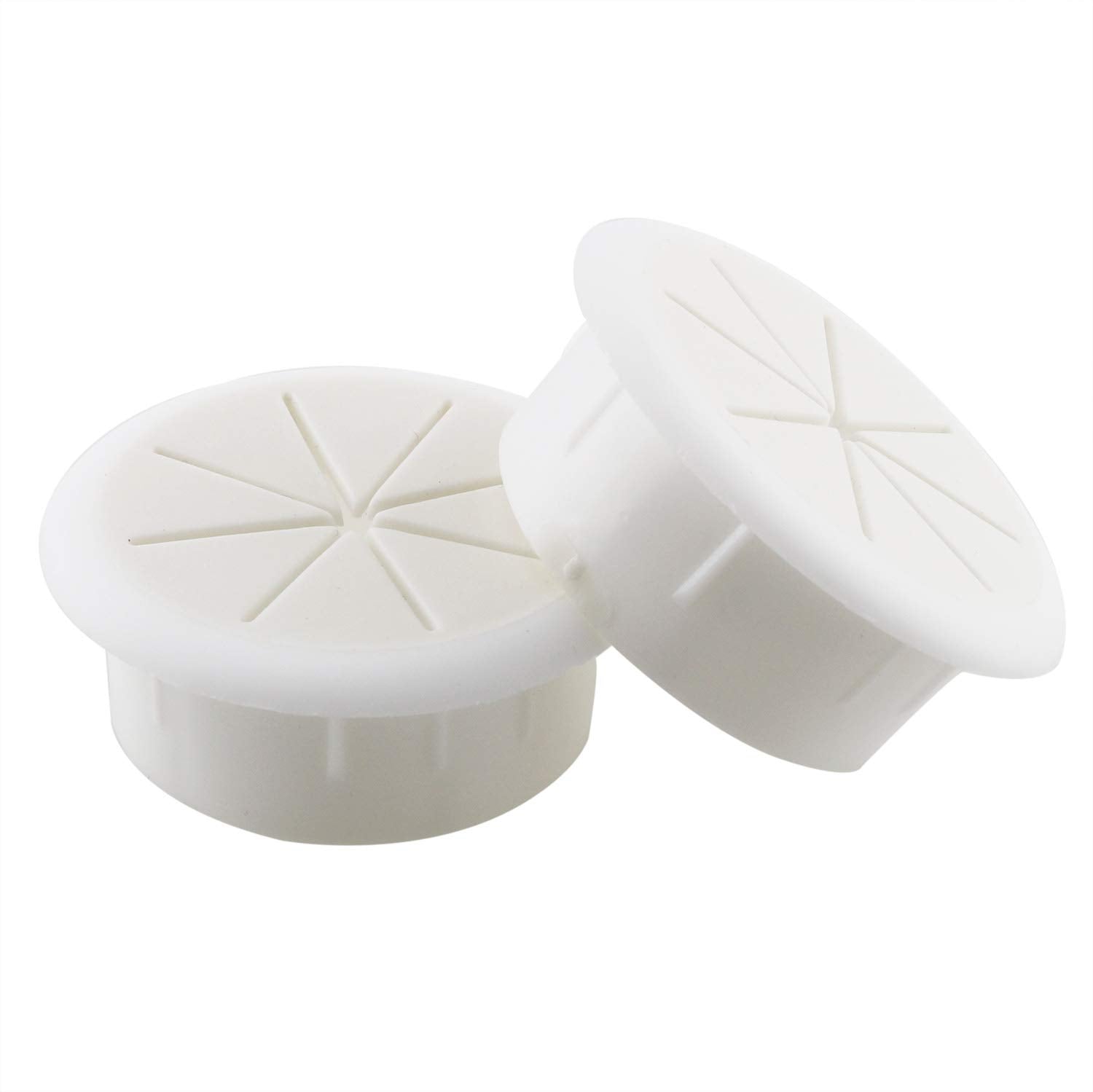 Pugdodo 2Pcs 2Inch (50Mm) Desk Cord Grommets Wire Cable Hole Cover For Office Pc Desk Cable Cord Cover White (White 2Pcs) (White