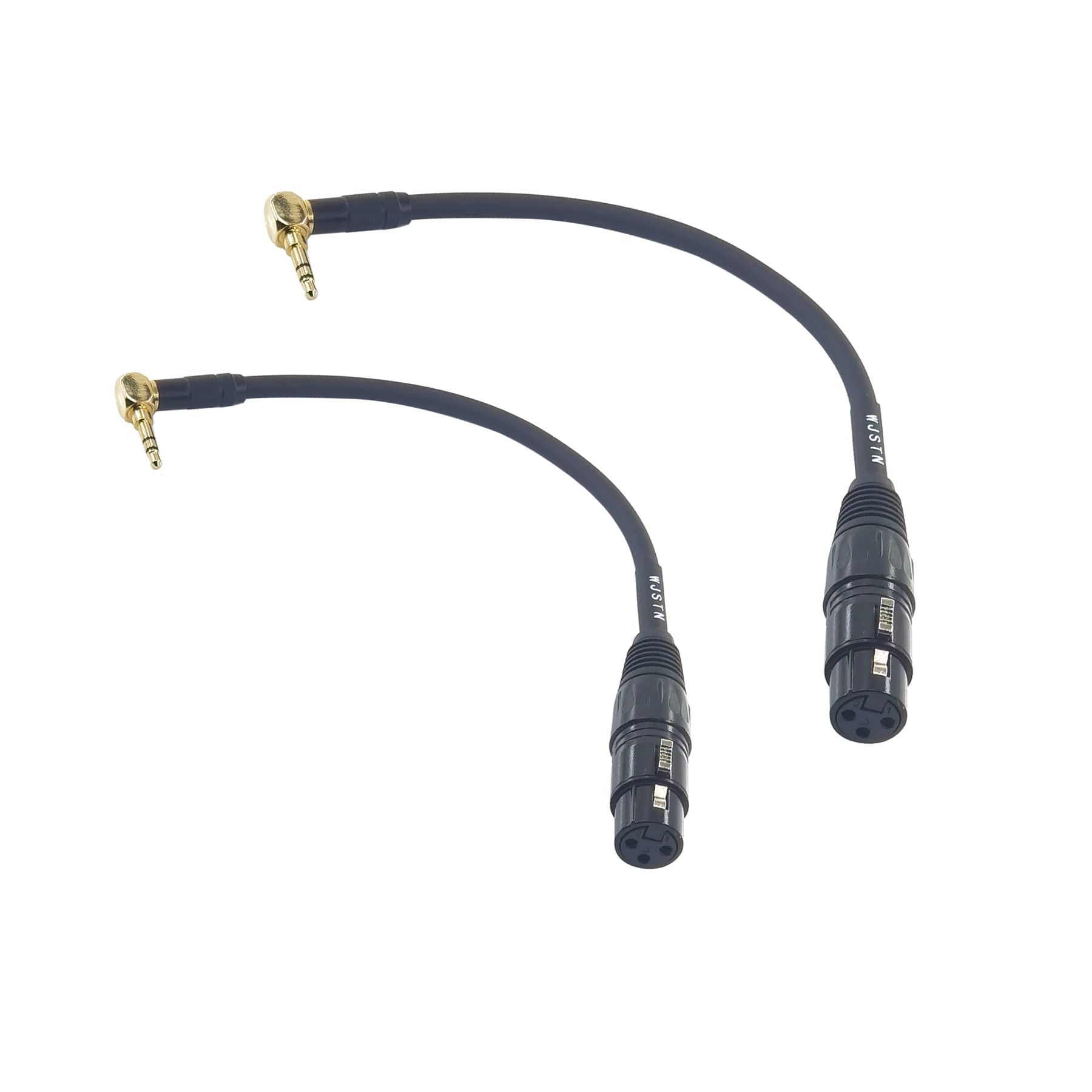 Wjstn Right Angle 3.5 Mm Trs To 3 Pin Female Xlr Adapter Xlr To 3.5Mm Microphone Cable (8In/2Pack)