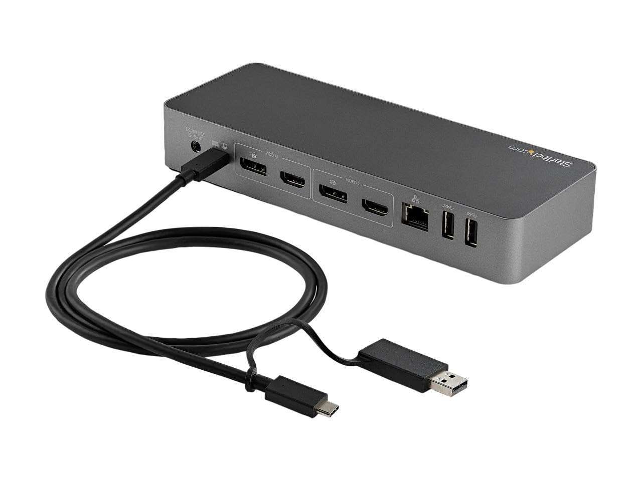 Star Tech.Com Usb C & Usb A Dock   Hybrid Universal Laptop Docking Station W/ 100W Power Delivery   Dual Monitor 4K 60Hz Hdmi &