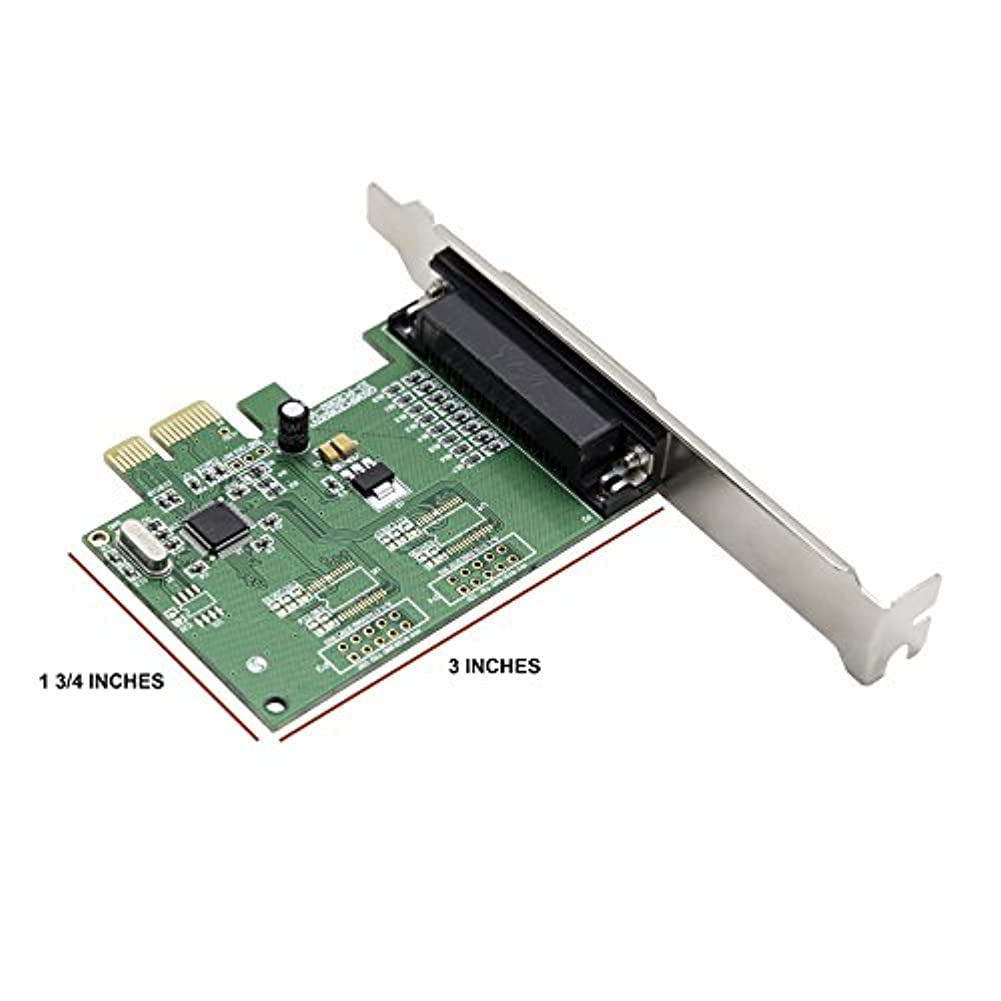 Syba 1 Port Db25 Parallel Pcie X1 Expansion Card Wch382L Chipset Ieee1284 Si Pex10010, Green