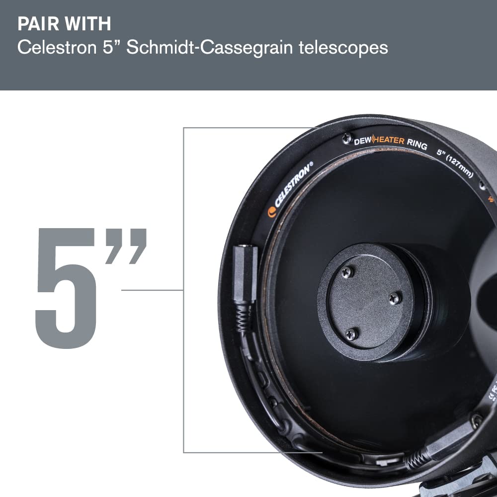 Celestron   Dew Heater Ring   Aluminum Dew Prevention   Compatible 5    Schmidt Cassegrain Telescope Black