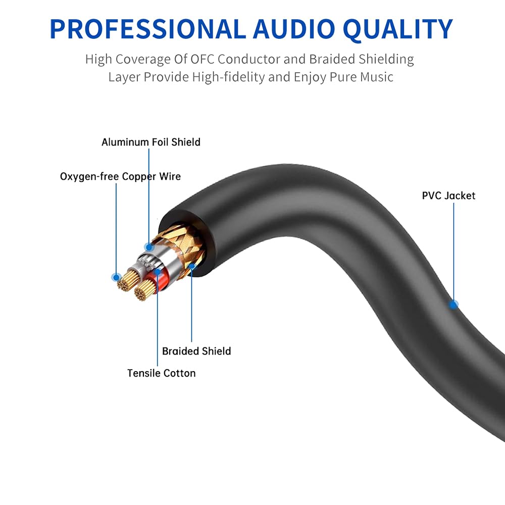 Dremake 33Ft Xlr Cable - Male To Female Balanced Patch Cord For Microphone, Dj, Pro & Live Sound - Black