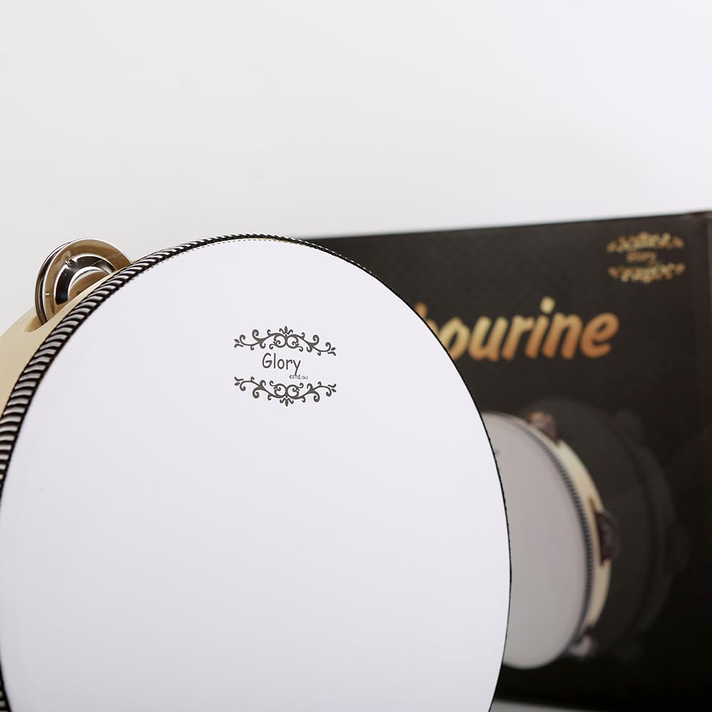 Glory Hand Held Tambourine Drum 8 Inch Bell Birch Metal Jingles Percussion Gift Musical Educational Drum Instrument For Ktv Part